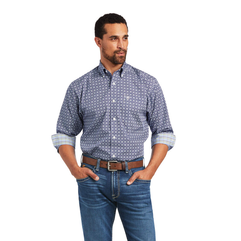 Ariat Hemden Herren - Wrinkle Free Ernest Classic Fit Blau ( QCRMA-1723 )